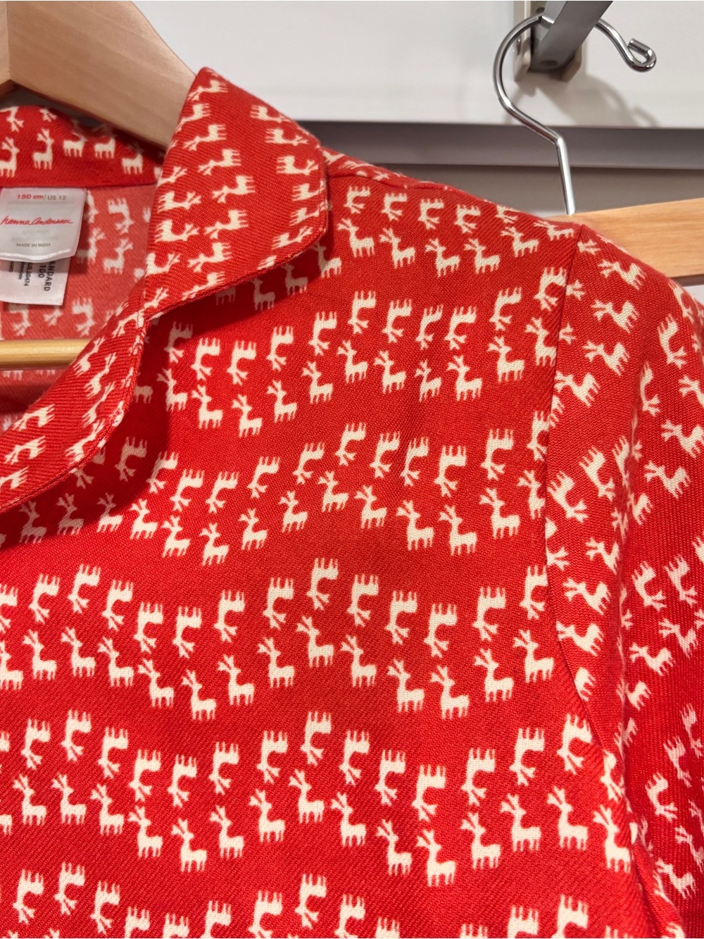 Hanna Andersson Holiday Pajama Set Size 12 Flying Deer Flannel Nordic Cozy Soft